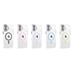 Funda Magsafe Transparente Cubre Camara de Colores iPhone 16 Plus | Wephone Mayorista