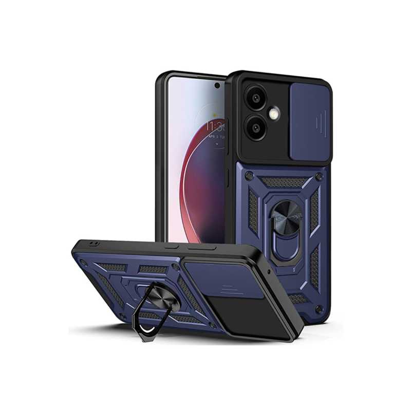 Funda Armadura con Tapa Deslizante Samsung A07 Cámara y Anillo | Wephone Mayorista