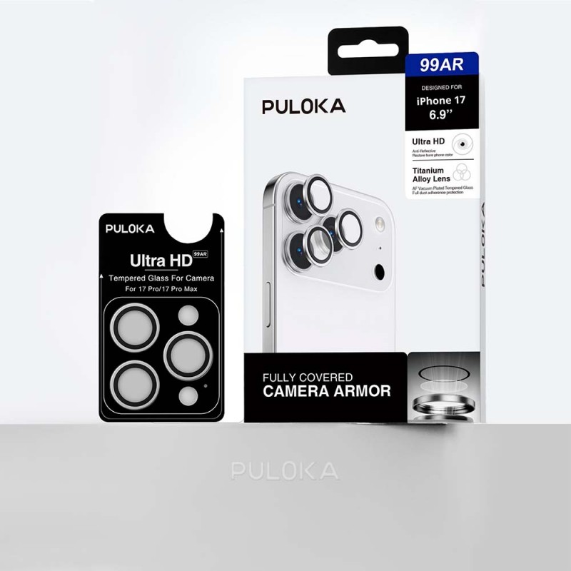 Protector de Cámara iPhone 17 series ’’ Puloka – Lente de Aleación de Titanio Ultra HD, Antirreflejo y Anti-Polvo