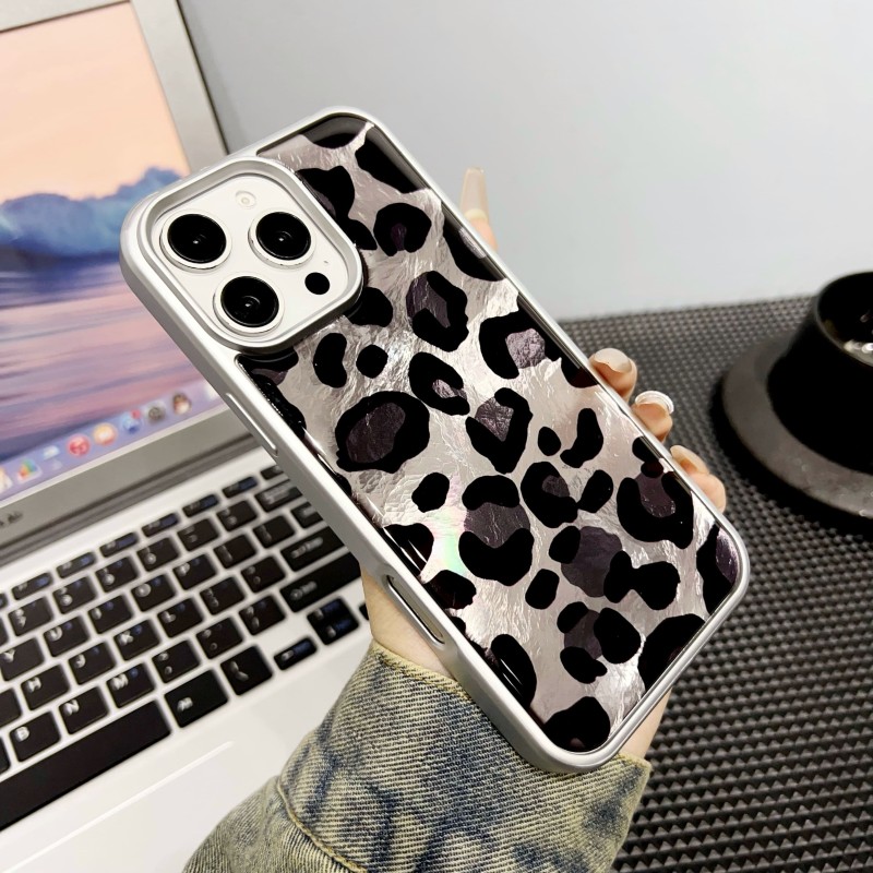 Funda Leopardo Brillante borde Metalizado | WePhone Mayorista