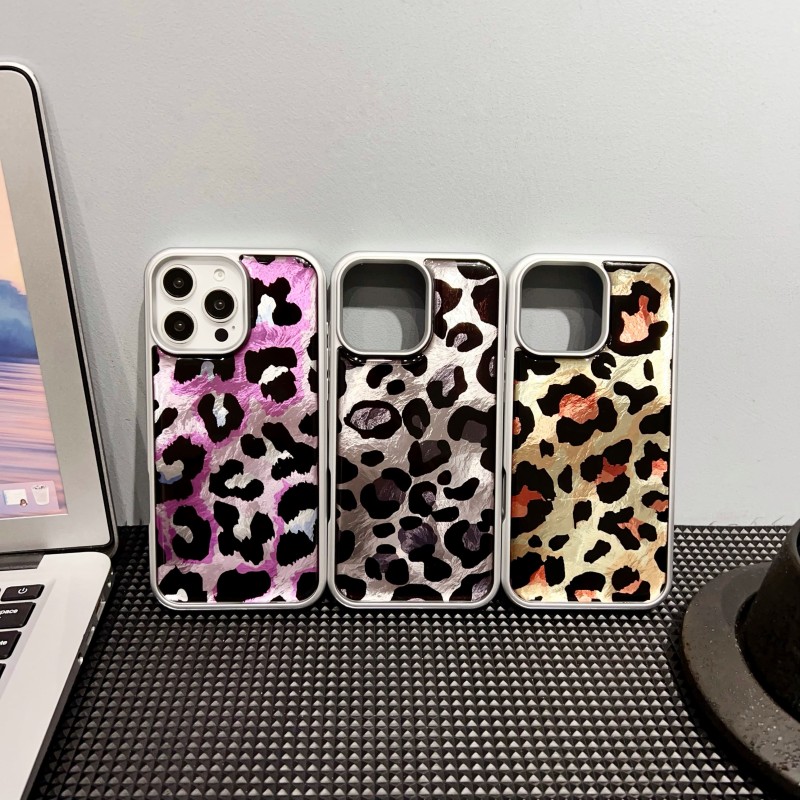 Funda Leopardo Brillante borde Metalizado | WePhone Mayorista Funda Leopardo Brillante borde Metalizado | WePhone Mayorista