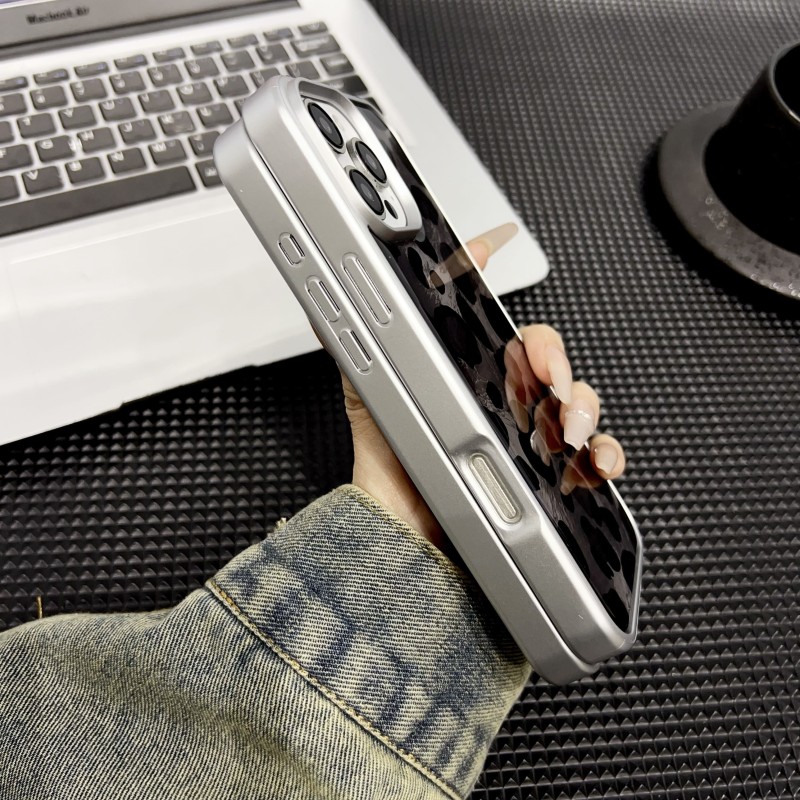 Funda Leopardo Brillante borde Metalizado | WePhone Mayorista