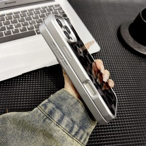 Funda Leopardo Brillante borde Metalizado | WePhone Mayorista