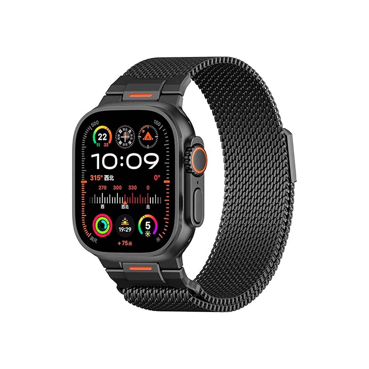 Correa Milanesa Magnética Apple Watch 45/46/49 mm | Negro y Plata | Wephone Mayorista