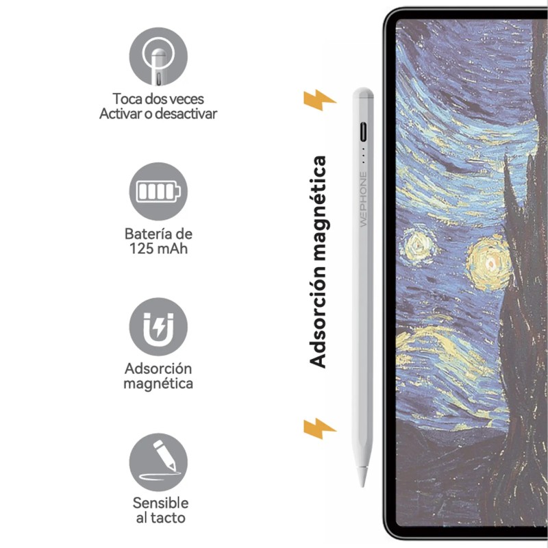 Wephone WH01 – Lápiz capacitivo activo 125 mAh con micrófono y punta reemplazable | Mayorista de accesorios móviles en España