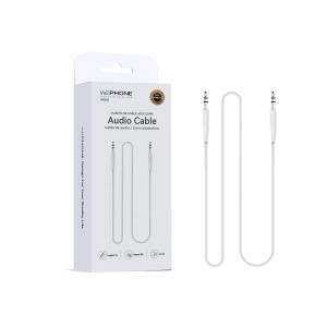 Cable de audio Jack 3.5 mm TPE 1M | Conector metálico | Mayorista de accesorios móviles en España