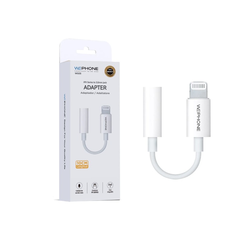 Adaptador Lightning a Jack 3.5 mm | Sonido Hi-Fi | Mayorista de accesorios móviles en España