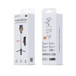 Palo selfie Bluetooth retráctil 107 cm con trípode y control remoto | Mayorista de accesorios móviles en España