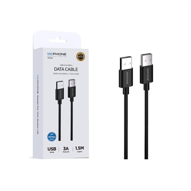 Cable de datos USB-A a USB-A 3A | 480 Mbps |Mayorista de accesorios móviles en España