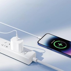 Cable de datos USB-C a USB-C 3A 1 m | PD60W | PVC OD3.8 blanco | Mayorista de accesorios móviles en España