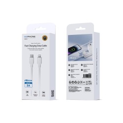 Cable USB-C a Lightning 3A PD30W 1 m | TPE OD4.0 blanco | Mayorista de accesorios móviles en España