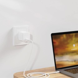 Cable USB-C a USB-C 3A PD60W 2 m | TPE OD4.0 blanco | Mayorista de accesorios móviles en España