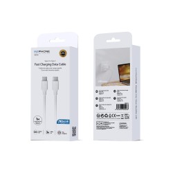 Cable USB-C a USB-C 3A PD60W 1 m | TPE OD4.0 blanco | Mayorista de accesorios móviles en España