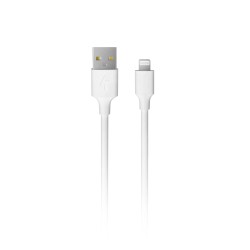 Cable de datos USB-A a Lightning 3.4A 1 m | TPE OD4.0 blanco | Mayorista de accesorios móviles en España