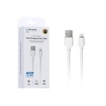 Cable de datos USB-A a Lightning 3.4A 1 m | TPE OD4.0 blanco | Mayorista de accesorios móviles en España