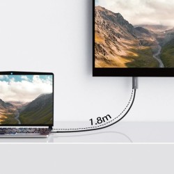 Cable Type-C a HDMI 4K 1.8 m | Gris metalizado | Mayorista de accesorios