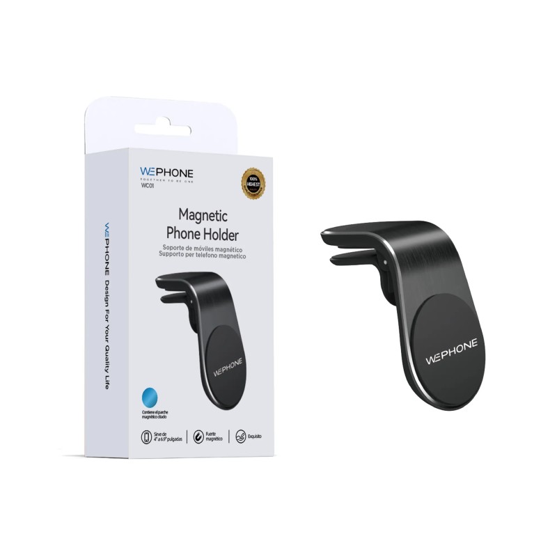 Soporte magnético de coche con clip | Sujeción segura y diseño elegante | Mayorista de accesorios móviles en España