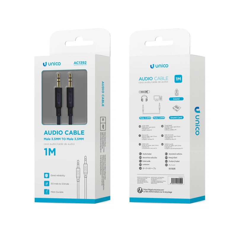 Cable audio 3.5mm macho-macho 1 m (3 polos)