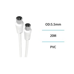Cable antena TV RG59 20 m M/H 9.5mm | Wephone Mayorista