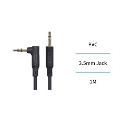 Cable audio 3,5mm 90° 1 m estéreo | Wephone Mayorista