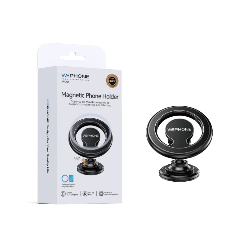 Soporte magnético Magsafe de aleación de zinc con base adhesiva 360° para salpicadero | Alta gama | Mayorista de accesorios móvi