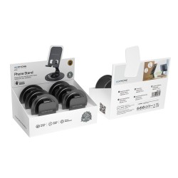 Soporte de escritorio metálico 360° para móviles y tablets | Ajustable, antideslizante y plegable | Mayorista de accesorios móvi