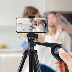 Trípode para cámara o móvil con control remoto Bluetooth y bolsa de transporte | Mayorista de accesorios móviles en España