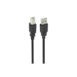 Cable de impresora USB 2.0 AM-BM 1,8 m | Negro | Mayorista en España