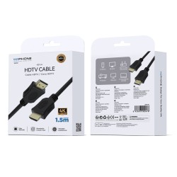 Cable HDMI 4K A/M a A/M 1.5 m | OD6 negro | Mayorista en España