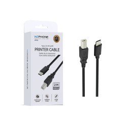 Cable impresora USB-C a USB-B 2.0 2 m | Negro | Mayorista de accesorios