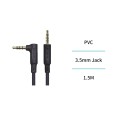 Cable de audio 3.5 mm TRRS 4 polos 1.5 m en ángulo | Wephone Mayorista