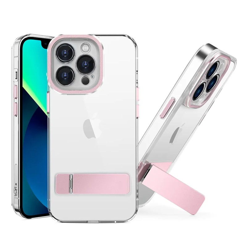 Funda transparente con marco metálico y soporte | Mayorista WePhone