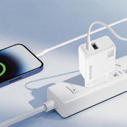 Kit cargador USB-C + USB-A 30W con cable 60W WA12 | WePhone Mayorista