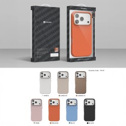 Funda de Cuero Magnética Aro Metálico MagSafe iPhone 17 Pro Max | Wephone Mayorista