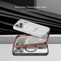 Funda Transparente Borde Color MagSafe iPhone 17 · Antigolpes | Wephone Mayorista