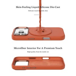 Funda Silicona Líquida MagSafe iPhone 17 · Microfibra + Cámara | Wephone Mayorista