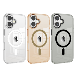 Funda Nunca amarillea Transparente con Magsafe y Botones Metálicos ...