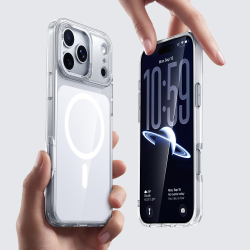 Funda Transparente MagSafe Placa Color iPhone 17 Pro Max · Antigolpes | Wephone Mayorista