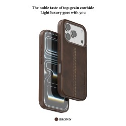 Funda de Cuero PULOKA Costura Vertical para iPhone 17 Pro Max | Wephone Mayorista