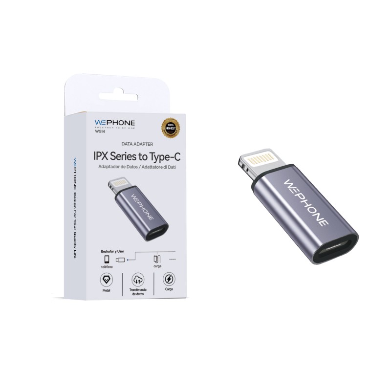 Adaptador Wephone WG14 IPX Series a Type-C | Mayorista de accesorios móviles en España