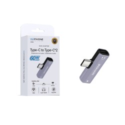 Adaptador Type-C a Type-C*2 60W Wephone WG16 · Audio + Carga | Mayorista accesorios móviles