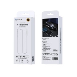 Cable Audio 4-Pin 3,5 mm Wephone WG17 1 m Blanco | AUX para coche, altavoces y auriculares