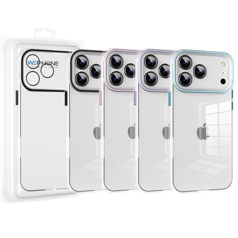 Funda Transparente Cubre Camara de Colores iPhone 17 Pro Max | Wephone Mayorista