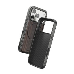 Funda PULOKA de Madera Real MagSafe iPhone 17 Pro Max · Marco Metálico Premium | Wephone Mayorista
