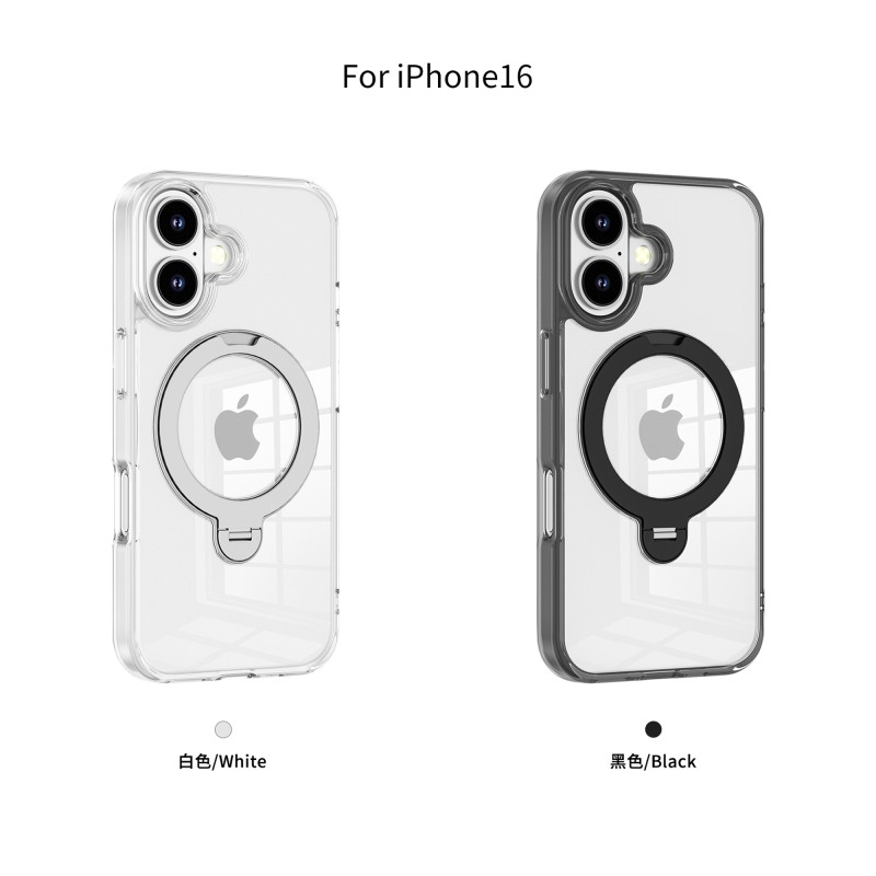 Carcasa Transparente con Anillo Soporte iPhone 16 · Bumper Antigolpes | Wephone Mayorista