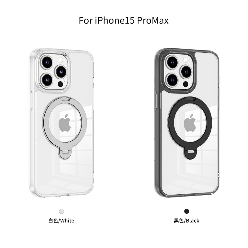 Carcasa Transparente con Anillo Soporte iPhone 15 Pro Max · Bumper Antigolpes | Wephone Mayorista