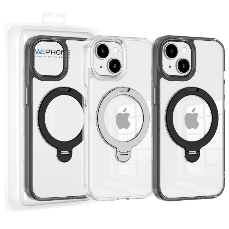 Carcasa Transparente con Anillo Soporte iPhone 14 · Bumper Antigolpes | Wephone Mayorista