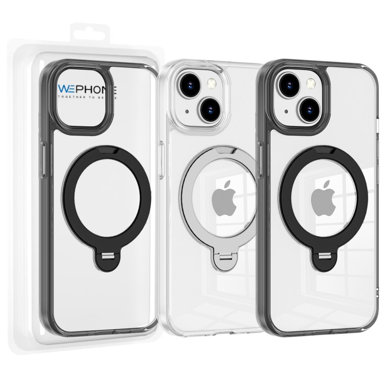 Carcasa Transparente con Anillo Soporte iPhone 13 · Bumper Antigolpes | Wephone Mayorista