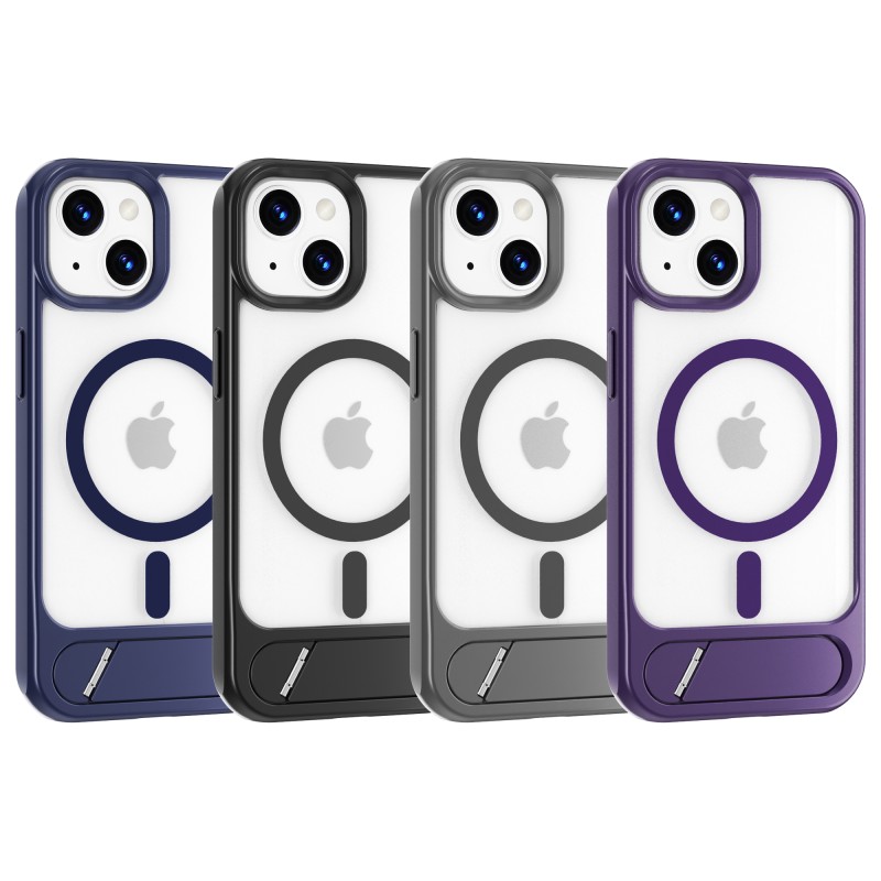 Funda MagSafe Transparente con Soporte para iPhone 15 – Protección Premium