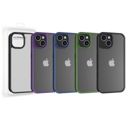 Funda Mate Metal iPhone 15 Plus Marco Metálico Antihuellas | Wephone Mayorista